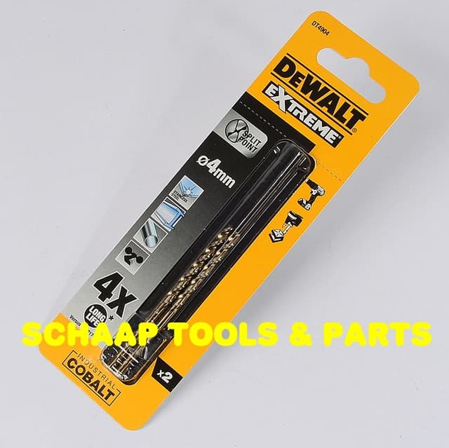 Pack De Brocas De Metal Dewalt DT4904 - 4 Mm, HSS-E De Cobalto, Para Uso Industrial (2 Unidades)