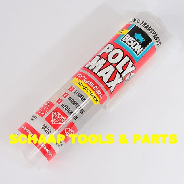 Poly Max Crystal express montagelijm en afdichtingskit met snelle eindsterkte koker 300 | 6307760 | Schaap Tools & Parts