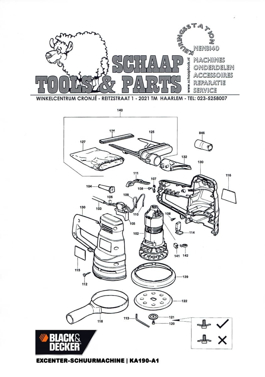 Black & Excenter-schuurmachine KA190-A1 | Schaap Tools & Parts