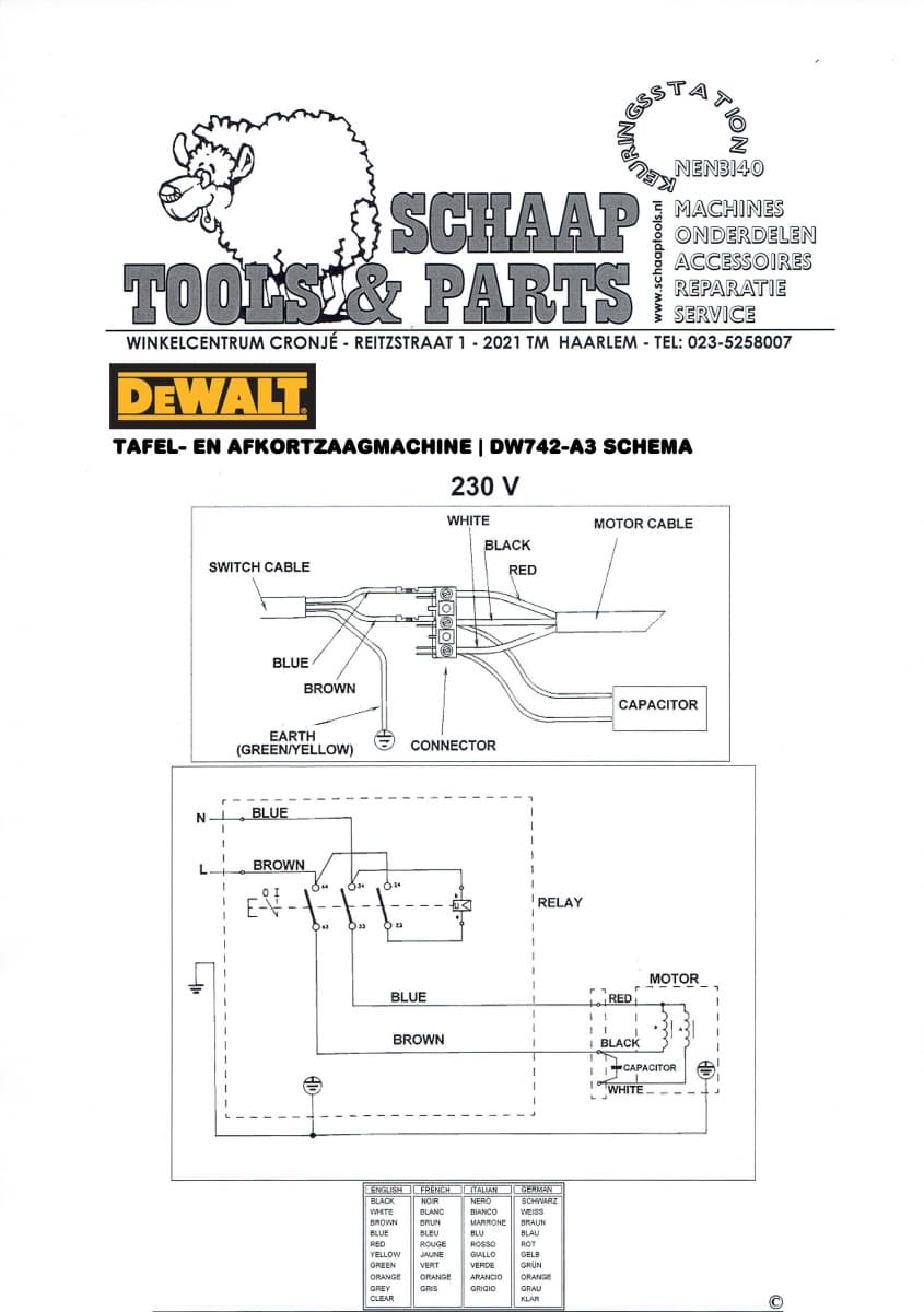 DeWalt Tafel-, en verstekzaagcombinatie | DW742-A3 Schaap Parts